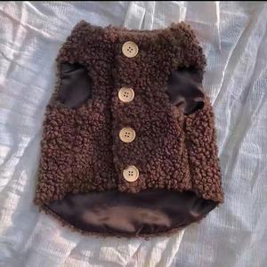 Venda quente Outono Inverno Espessamento Botão De Pelúcia <span class=keywords><strong>Cat</strong></span> Costume Designer Moda Manter Quente Vest Dog Coat com Fur Collar - Product Image 6