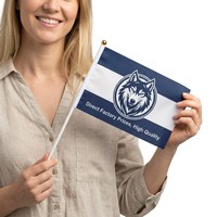 Mini-drapeaux personnalisés imprimés recto-verso pour célébrations de mariage, en polyester de qualité supérieure, avec logo personnalisé, résistants à la décoloration