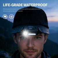 Luce per Cappello Multifunzionale Portatile con Sensore di Movimento, Lampada Ricaricabile con Indicatore Batteria, Torcia Frontale per Escursionismo, Pesca, Corsa