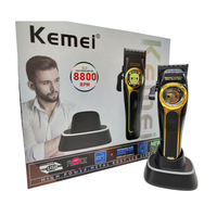 Tondeuses à cheveux professionnelles KEMEI Km-2373, 8800 tr/min, tondeuse à cheveux sans fil, machine à couper les cheveux avec base de charge