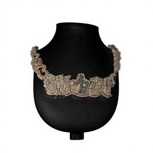 Colgante Hip Hop Personalizado de Plata de Ley 925 con Letra de Moissanita VVS, Chapado en Rodio, Collar Unisex Personalizado - Product Image 1