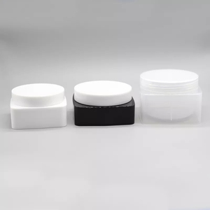 Sang trọng đôi tường vuông mỹ phẩm lọ nhựa 100ml 150ml 200ml bơm lại khuôn mặt Kem mắt Kem dưỡng môi Jar tùy chỉnh - Product Image 2