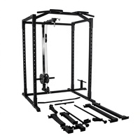 Estación de Entrenamiento Multifuncional: Rack de Sentadillas, Máquina Smith, Torre de Potencia y Barra para Gimnasio en Casa, Fitness y Entrenamiento de Fuerza