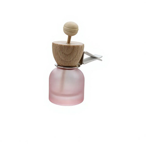 10ML Frosted <b>Car</b> <b>Diffuser</b> Perfume Vent Clip With Wooden Lid Pink And Yellow Round Shape For Home <b>Fragrance</b> - Product Image 4