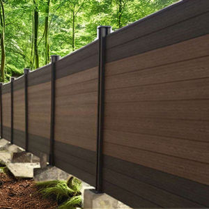 รั้วไม้เทียม WPC ตัวอย่างฟรี สำหรับตกแต่งบ้าน แผ่นรั้วคอมโพสิตไม้พลาสติก โครงเหล็ก สำหรับสวนและวิลล่า - Product Image 3