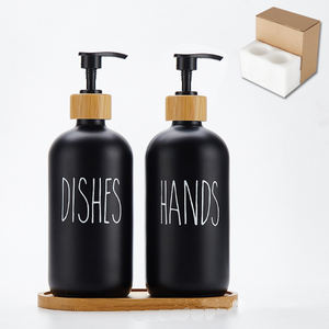 Lot de 2 distributeurs de savon en verre mat, polyvalent et réutilisable, 16 oz, 500ml, avec pompe à pression - Product Image 5