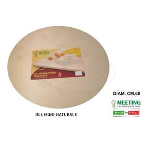 Tagliere Rotondo in Legno 60cm X 110cm per Stendere la Pasta e la Farina, con Mattarello - Product Image 1
