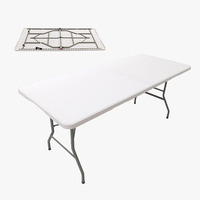 Table pliante carrée en plastique Senruihome, moderne, durable, légère, 6 pieds, empilable, pour chambre, salle à manger, événements, hôpital, hôtel, villa