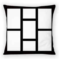 Housse de coussin vierge pour sublimation 4/6/9 panneaux 40x40cm, brodée ou imprimée (motifs animaux/points) pour la maison, l'hôtel et le salon