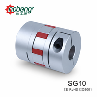 Accouplement à mâchoires léger en alliage d'aluminium argenté, pince en TPU rouge, sans jeu, haute vitesse pour servomoteur, routeur CNC, moteur pas à pas, encodeur