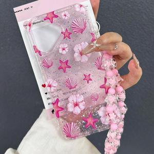 Nouvelle <span class=keywords><strong>coque</strong></span> de téléphone rose à motifs pour iPhone 16 18 Pro Max 13 12 17, <span class=keywords><strong>coque</strong></span> transparente en cristal avec paillettes, <span class=keywords><strong>coque</strong></span> arrière pour téléphone portable - Product Image 1