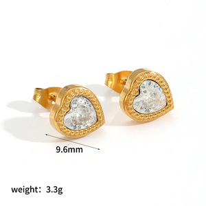 Pendientes geométricos redondos con baño de oro de 18k y engaste de titanio para mujer, elegantes y a la moda. - Product Image 5