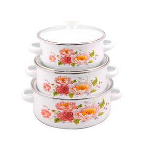 Ensemble de batterie de cuisine <span class=keywords><strong>en</strong></span> <span class=keywords><strong>fonte</strong></span> antiadhésive personnalisée pré-assaisonnée Four hollandais avec revêtement <span class=keywords><strong>en</strong></span> céramique émaillée Marmites et casserole - Product Image 2