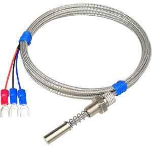 Detector de temperatura por resistencia (RTD) de extremo plano WZPM-201, RTD Pt100, sensor de sonda de temperatura, resistencia de platino M8*0.75 - Product Image 2