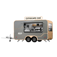 Remorque alimentaire personnalisée, mobile, pour hot-dogs, glaces et restauration rapide, entièrement équipée avec climatisation et réfrigérateur