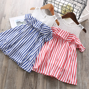 Fabricants de produits pour bébés en Thaïlande pour la vente en ligne de robes rayées bleues pour bébés filles - Product Image 3