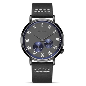 Montre pour homme, polyvalente, minimaliste, étanche, luminescente dans le noir, en cuir véritable, style sportif et professionnel, quartz - Product Image 3
