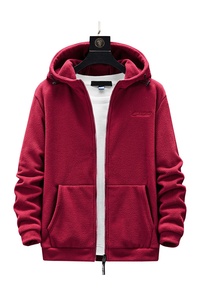 Fabricants de vêtements personnalisés hiver à la mode simple couleur unie cardigan manteau à manches longues sweat à capuche pour les femmes - Product Image 6