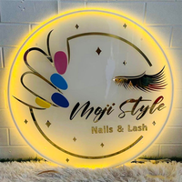 Enseigne néon ronde personnalisée en acrylique rétroéclairée pour entreprises et salons, étanche IPX6, utilisation automobile, signalétique pour bars/salons