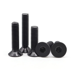 LeGood stainless steel black hex <b>flat</b> countersunk head machine <b>screw</b> M2.5 thread 4mm length - Product Image 4