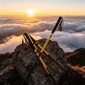 Bastoncini da Trekking per Arrampicata, Escursionismo e Corsa con Impugnatura <span class=keywords><strong>in</strong></span> Sughero Antiscivolo, Telescopici Pieghevoli a 4 Sezioni con Blocco a Tensione - Product Image 6