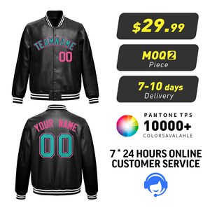 سترة رياضية جلدية كاملة عالية الجودة قابلة للتخصيص مع شعار مطرز كبير الحجم - Product Image 2