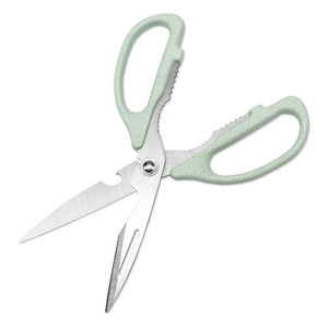 Stainless Steel <b>Kitchen</b> <b>Scissors</b> Green Handles Straight Head For Home Use - Product Image 2
