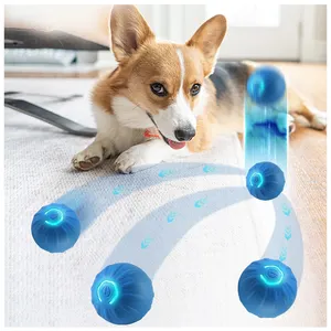 Bola anjing pintar interaktif mainan hewan peliharaan silikon memantul bola tenis dengan perawatan untuk kucing dan anjing