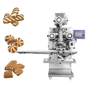 Otomatis Keberuntungan Kecil Warna Ganda Coklat Tricolor Cookie Membentuk Mesin Pemotong Kawat Mesin Kue