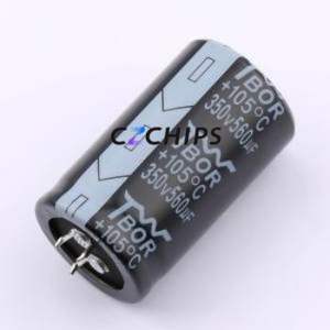 Condensateur électrolytique en aluminium à encliquetage CL561VNI50BP, composant traversant (THT), D30xL50mm 560uF -10%~+20% 350V 30mm - Product Image 1