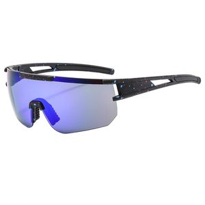 Lunettes de soleil de sport unisexes surdimensionnées coupe-vent avec logo personnalisé, verres miroir colorés UV400 pour le cyclisme, hommes et femmes - Product Image 4