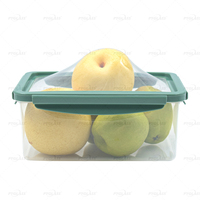 Pyglass vente chaude en plastique transparent emboîtable ensemble de récipients de stockage des aliments avec couvercle en silicone liquide économiser de l'espace accessoires de cuisine
