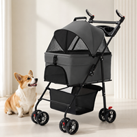 Poussette pliable 2-en-1 pour animaux de compagnie avec sac de transport amovible 32x53cm, cabine spacieuse, logo personnalisé OEM, couleur, vente en gros