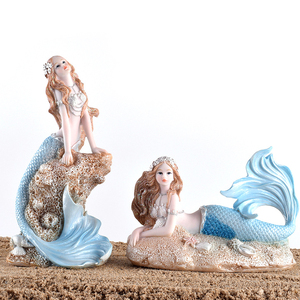 Bức Tượng Nàng Tiên Cá Đuôi Xanh Dương Bán Chạy, Tượng Công Chúa Nàng Tiên Cá Bằng Nhựa <span class=keywords><strong>Resin</strong></span> Tuyệt Đẹp Trang Trí Biển Tưởng Tượng - Product Image 2