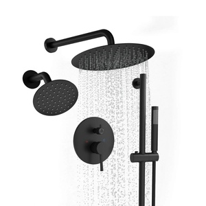 Xinxi Cross-border 10inch American Style Concealed Three-Function Dual <b>Shower</b> Head <b>System</b> Stainless Steel Matte Black Hotel BXW- - Product Image 1