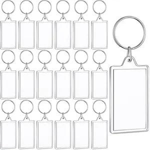 Make Your Own Key Chain Keyring Clear Blank Transparent Custom Printed Photo Frame Acrylic Keychain Blanks