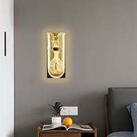 Lampu Dinding LED Akrilik Aluminium Vas Bunga Modern Tiga Warna Dapat Diredupkan untuk Kamar Tidur Hotel Koridor Pencahayaan Interior Dekoratif