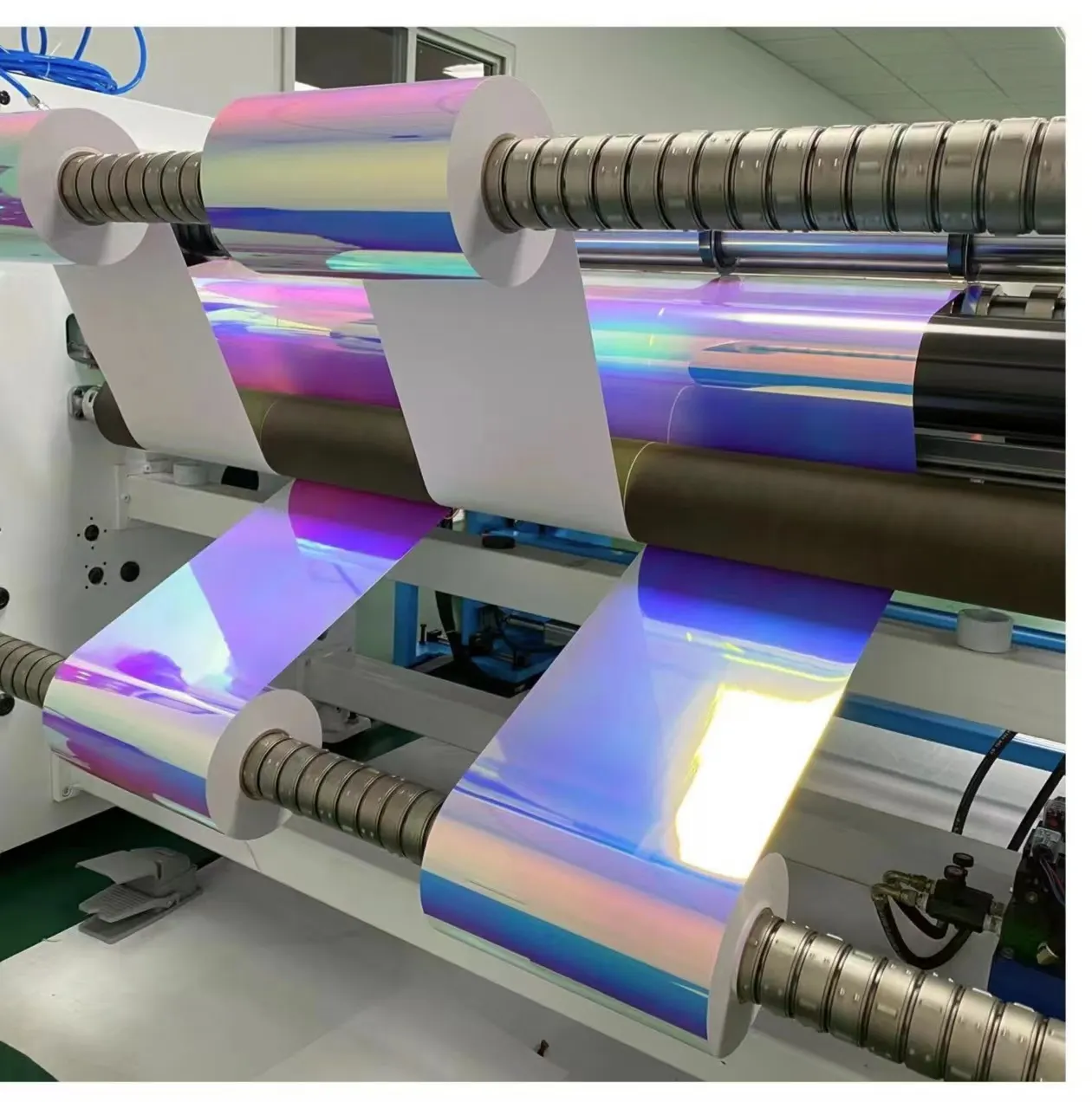 Rollo de pegatinas autoadhesivas de colores para fabricación de artesanías de Pvc, vinilo de ópalo holográfico de arcoíris