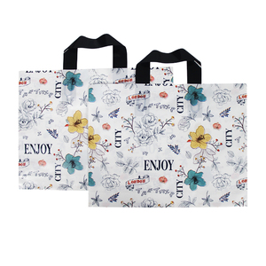 Withstand heavy 2021 promotional hot sale tote black soft loop handle bag plastic shopping bag