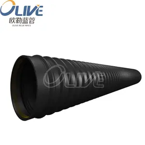 Grande DN600 preto pe hd 10 pés de diâmetro plástico dreno hdpe tubulação preços 18 12 polegadas plástico corrugado bueiro tubo fabricante