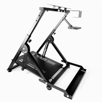 Simulateur de course pliable en acier Deluxon D39 avec support pour gobelet, supports pour levier de vitesses et pédales, prise en charge de la langue anglaise