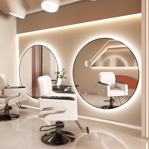 กระจก LED ทรงกลมแบบกำหนดเองสำหรับร้านเสริมสวย ติดผนัง แสงพื้นหลัง HD ป้องกันการแตก สำหรับโครงการเชิงพาณิชย์ - Product Image 2