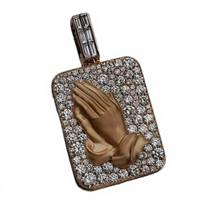 Mode Urbaine Religieuse Hip Hop Punk Bouddhisme Tibétain Moissanite Taille Princesse Certifiée GIA Plaqué Or 14K Argent Sterling 925 - Product Image 3