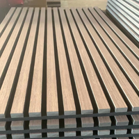 Panel Dinding Akustik Walnut Alami MDF Anti-statis Peredam Suara untuk Penggunaan Komersial & Hiburan