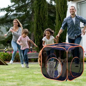Vendita all'ingrosso della fabbrica Custom 4-In-1 6-In-1 per animali domestici per esterni box per gatti tenda tenda con tunnel per gatti tenda portatile per animali domestici - Product Image 2