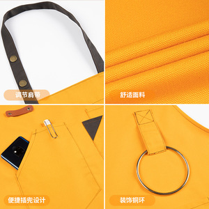 Tablier en toile imperméable réglable, taille unique, en polyester, pour salons de thé, restaurants, cuisines, avec impression de logo - Product Image 2