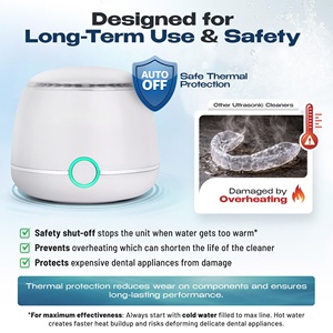 ODM 200ml Dental Pod Ultrasonic Cleaner Bulk Order Small Retainer Ultrasonic Cleaner with UV for <b>Denture</b> Aligner Braces - Product Image 2