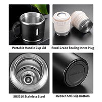 Bouteille d'eau isolée Tasse à café de voyage Flacon à vide en acier inoxydable Tasses à café Flacon à eau pour boissons chaudes et froides