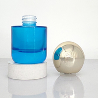 Flacon vide en verre de luxe à revêtement dégradé, personnalisable, rond, pour émulsion et essence, avec bouchon à vis, pour fond de teint, 30 ml, avec pompe pulvérisatrice