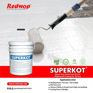 Revêtement acrylique résistant à l'eau renforcé à haute résistance pour terrasse Membrane liquide REDWOP SUPERKOT - Product Image 2